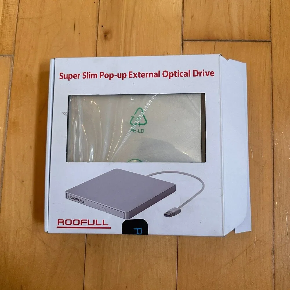 RooFull Optical Drive CD/DVD RW Super Slim Pop Up External